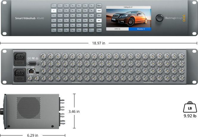 Blackmagic Design Smart Videohub 40 x 40 6G-SDI - Mccom.tv