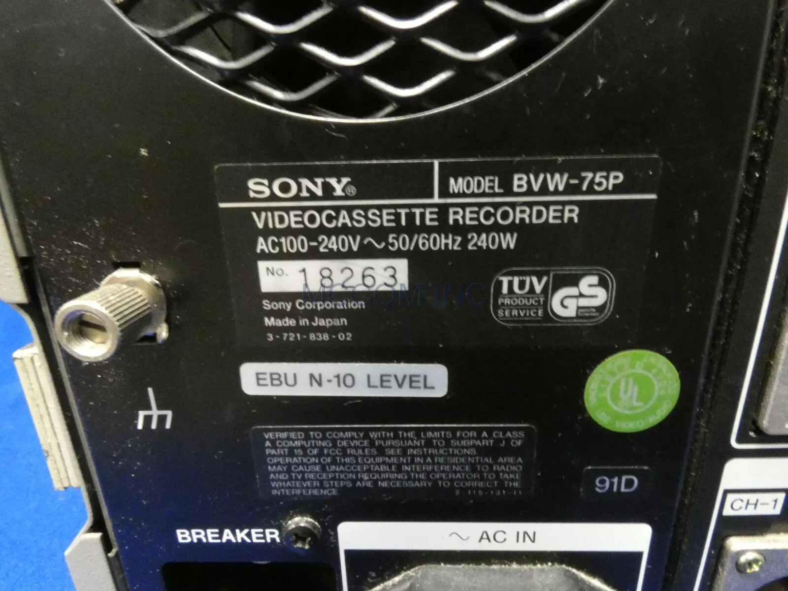 Sony BVW-75P PAL Betacam SP Player