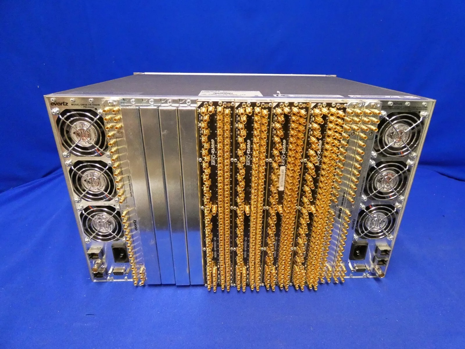Evertz EMX6 Frame w/ 2-EMR-ADMX-16x16A, 2-EMR-IP48-AESU